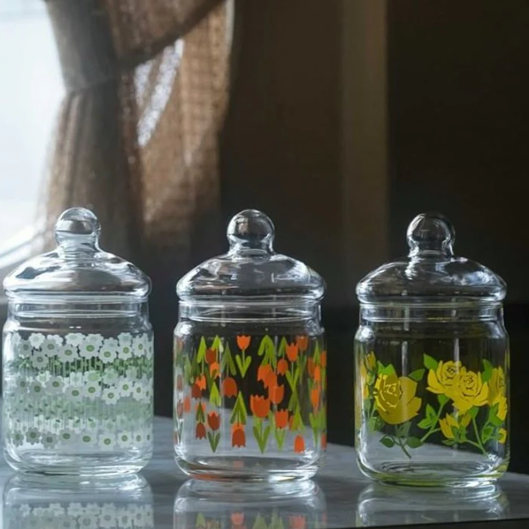 復古昭和風玻璃食物保存罐
