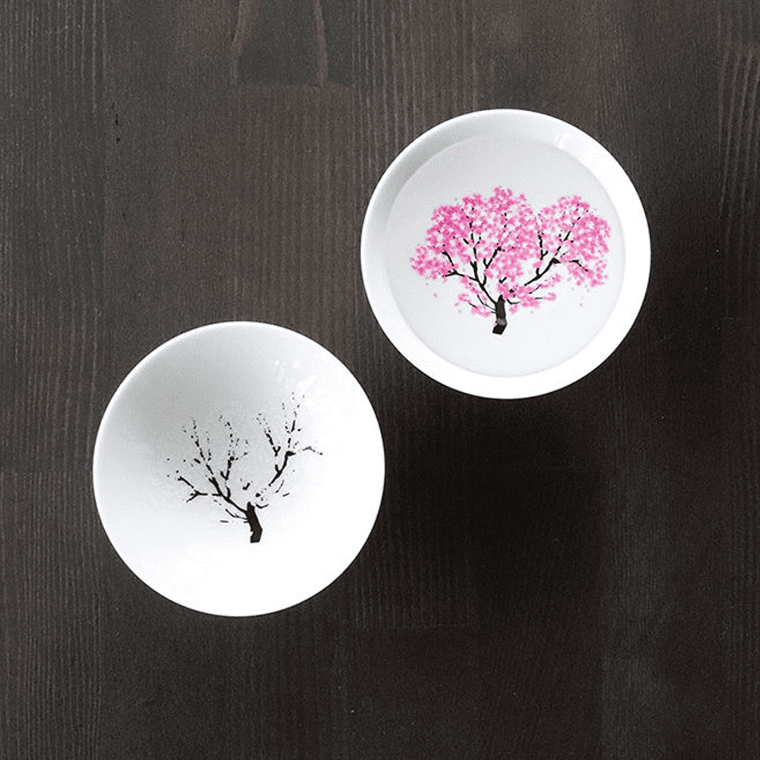 櫻花綻放冷感變色白平杯(2入組)