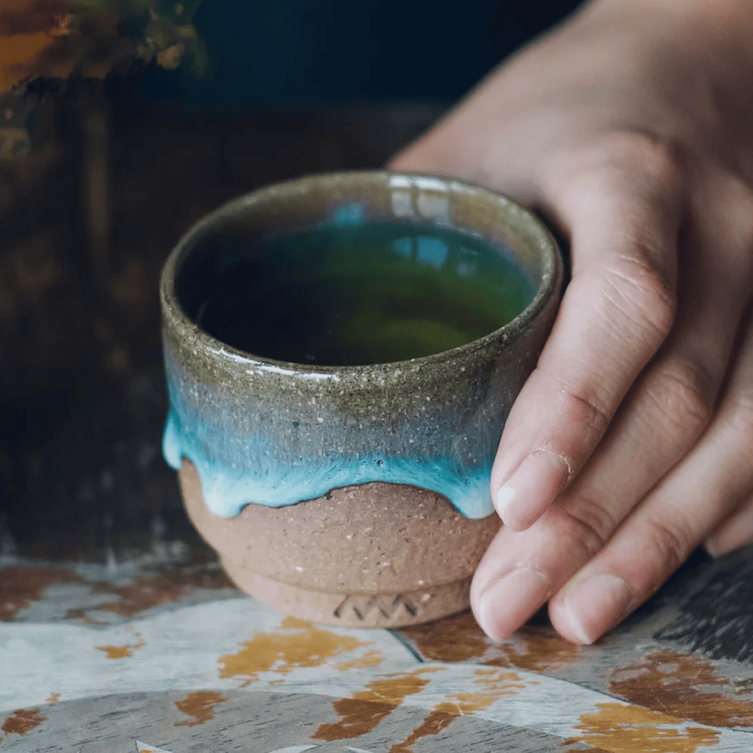 松代燒浪潮茶杯