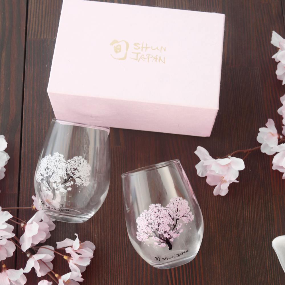 櫻花綻放冷感變色玻璃杯(2入組)