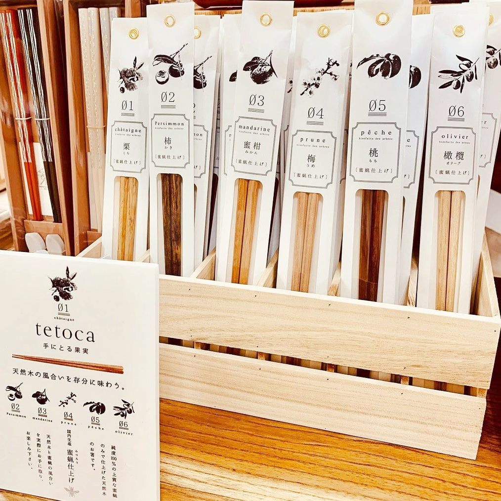 日本製 tetoca 果實天然木筷(6入組)