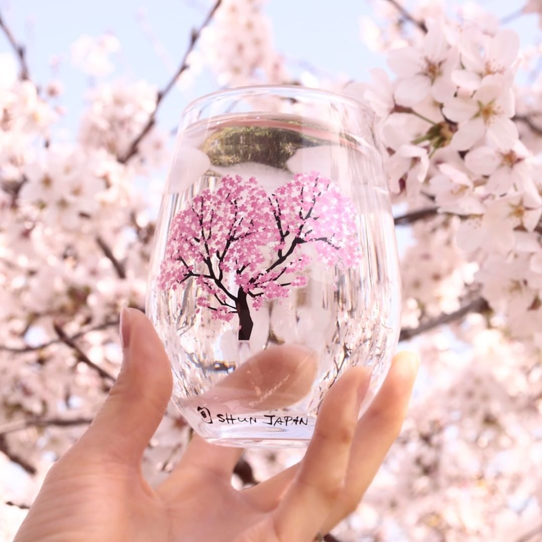 櫻花綻放冷感變色玻璃杯(2入組)