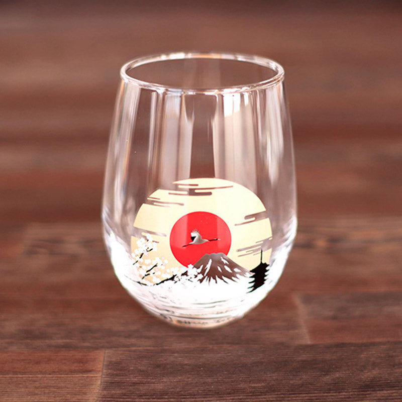 富士山櫻花冷感變色玻璃杯(2入組)