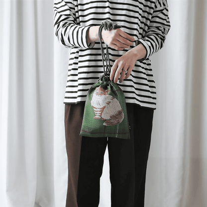 松尾美雪獨家設計貓咪束口袋