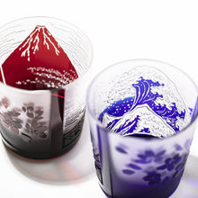 將圖片載入圖庫檢視器 日本「太武朗工房」赤富士・波富士山紋豪華玻璃杯組
